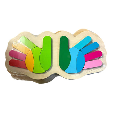 Montessori Inspiré EN BOIS 2 Mains 5 Doigts Compter avec Planche