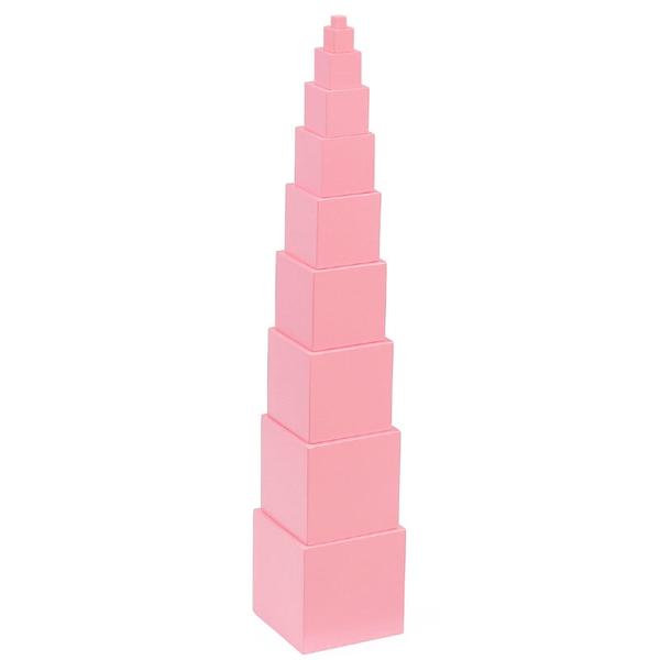 Fidtoy Pink Tower Montessori Sensorial Stacking Toy for Kids