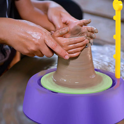 Fidtoy Electric Pottery Wheel Kit for Kids with Clay and Paints Ceramic Machine Craft Art Toy Set