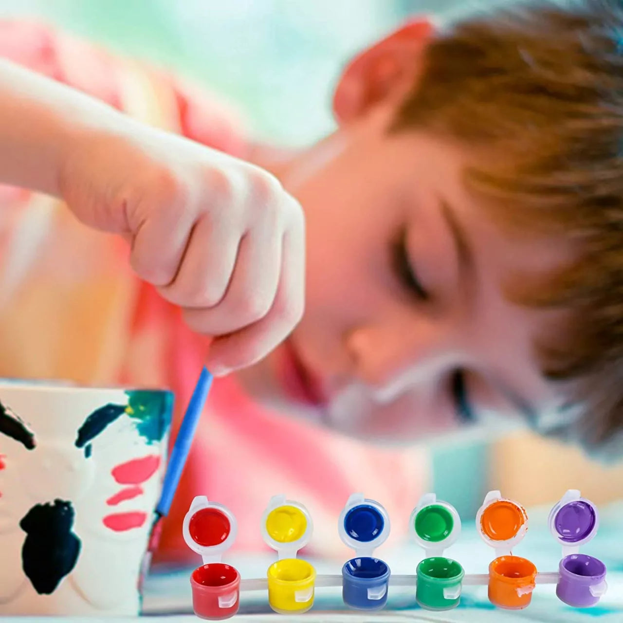 Fidtoy Electric Pottery Wheel Kit for Kids with Clay and Paints Ceramic Machine Craft Art Toy Set