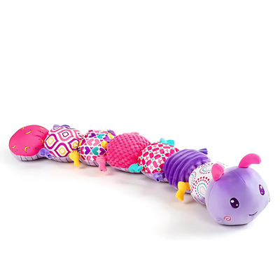 Fidtoy Musical Plush Caterpillar Baby Toy – Soft Sensory Rattle Plush with Crinkle Sounds, Squeak, Bell, Melody, and 22-Inch Growth Measure