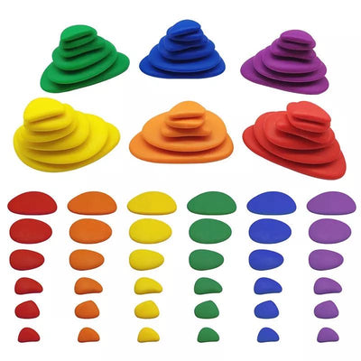 Jeu d'activités Galets Arc-en-Ciel avec Cartes - Jouets à Modeler
