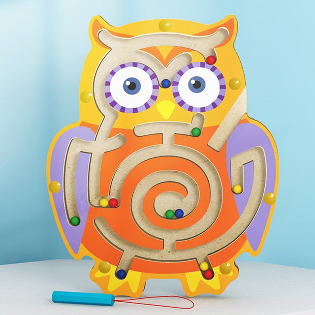 Laberinto magnético de clasificación de colores de madera Montessori Fidtoy