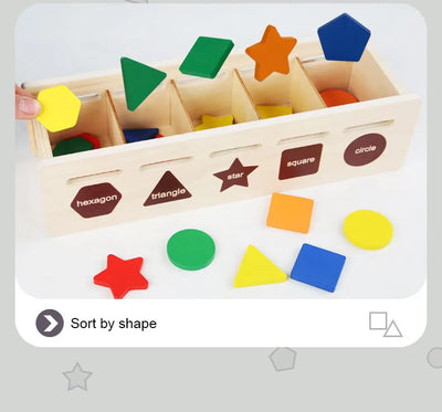 Juego de reconocimiento de color geométrico Fidtoy, juguete Montessori