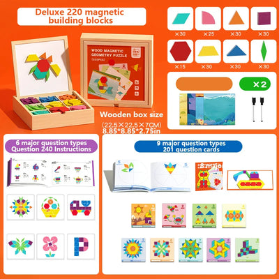 Bloques Magnéticos de Madera Fidtoy - Juguete Educativo Creativo para Niños