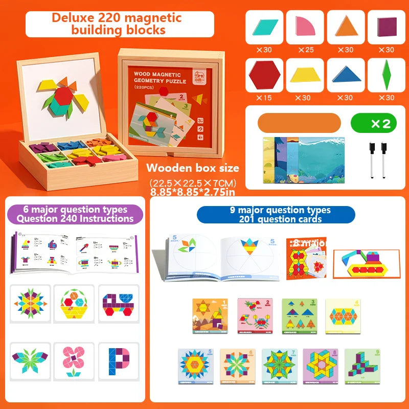 Bloques Magnéticos de Madera Fidtoy - Juguete Educativo Creativo para Niños