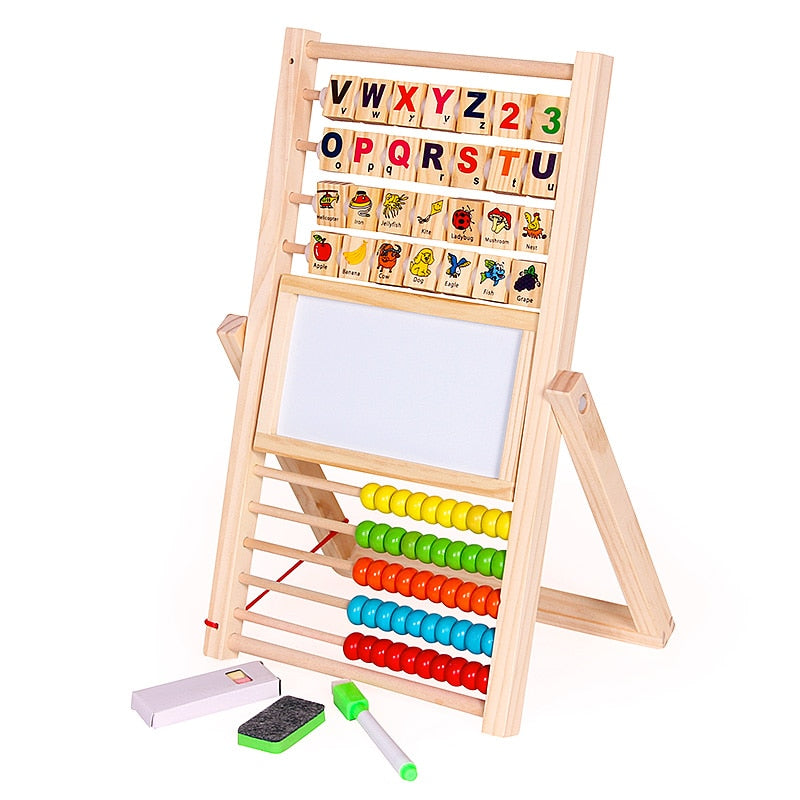 Fidtoy Montessori Tableau en bois pour apprendre à compter et à reconnaître les chiffres, jouet mathématique pour enfants de 3 à 10 ans