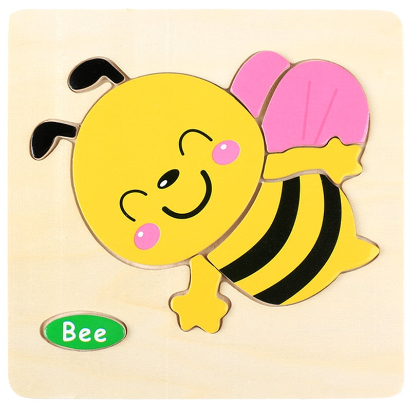 Montessori Wooden Cartoon Puzzles Set#1