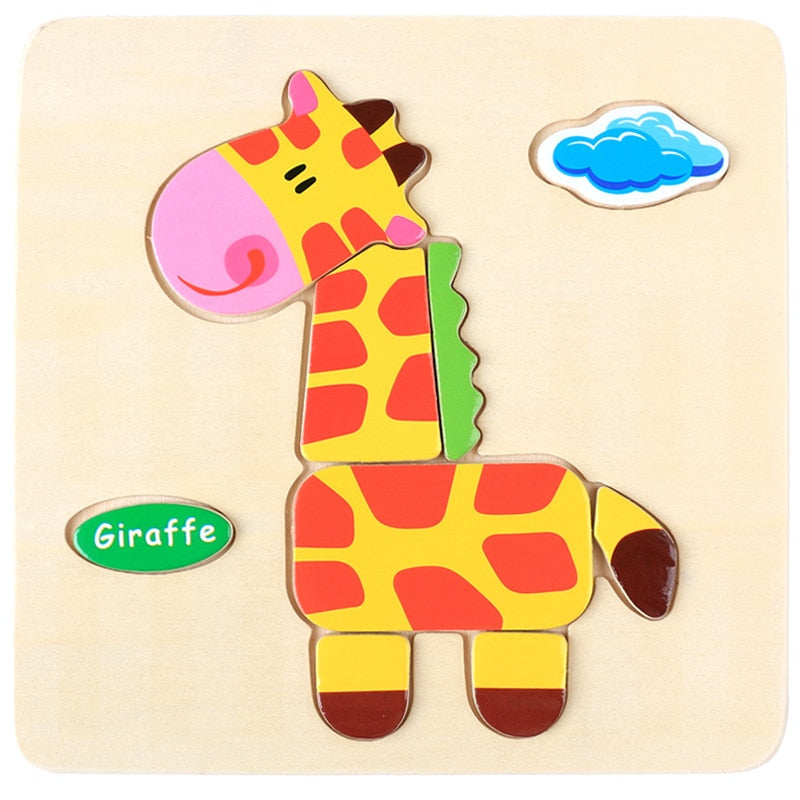 Montessori Wooden Cartoon Puzzles Set#4