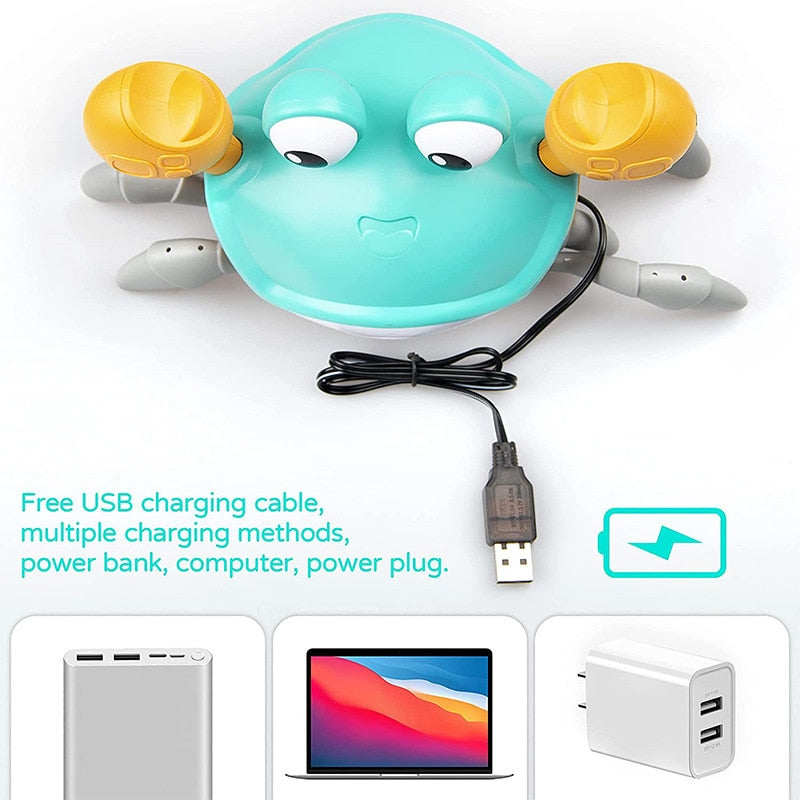 Jouet interactif rampant Fidtoy pour bébé avec lumières, musique, rechargeable par USB, pour le temps sur le ventre
