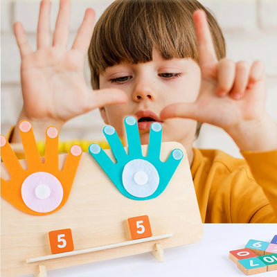 Fidtoy Montessori Math Learning Toy for Kids 3+ Counting Addition Subtraction Board with Number Blocks and Tracing Writing Practice