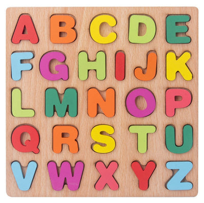 Fidtoy 3D Wooden Puzzle for Kids – Alphabet, Numbers & Shapes Learning Toy for Preschoolers 3-6 Years