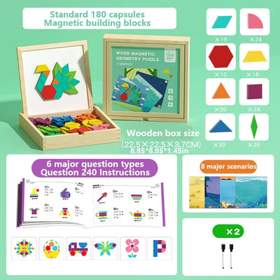 Bloques Magnéticos de Madera Fidtoy - Juguete Educativo Creativo para Niños