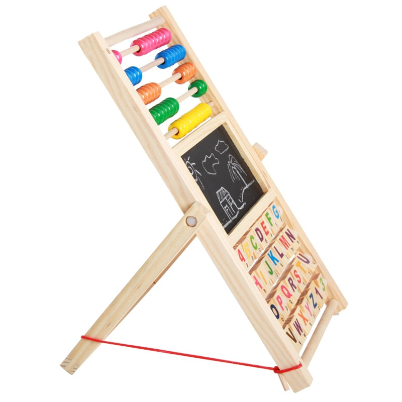Fidtoy Montessori Tableau en bois pour apprendre à compter et à reconnaître les chiffres, jouet mathématique pour enfants de 3 à 10 ans