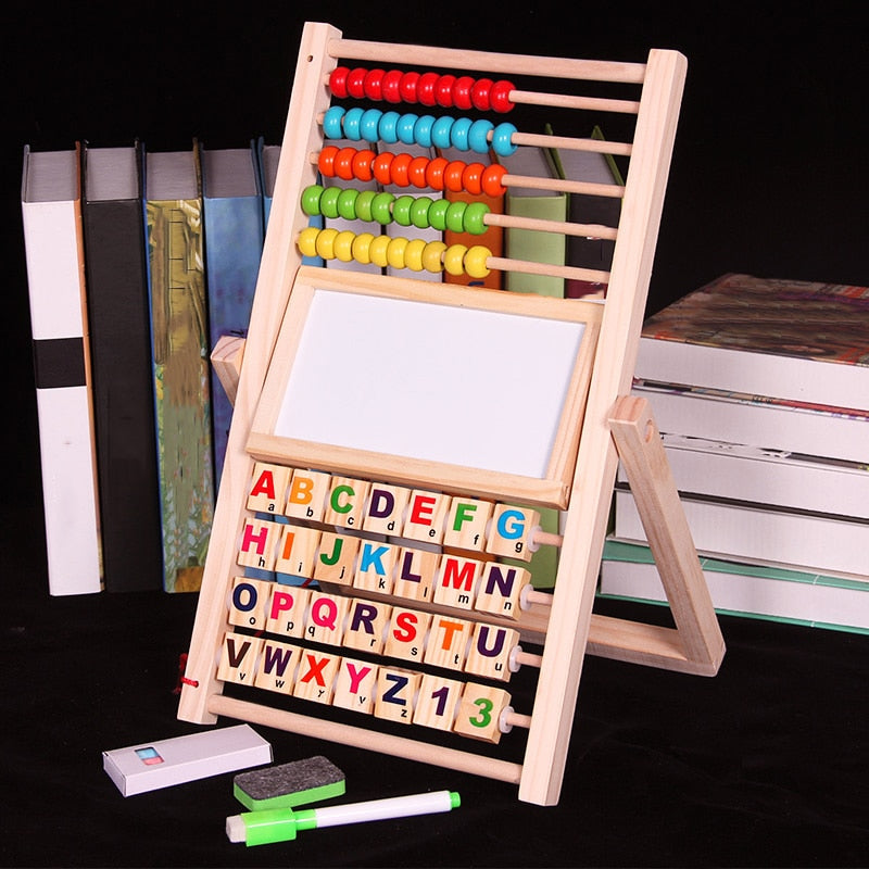Fidtoy Montessori Tableau en bois pour apprendre à compter et à reconnaître les chiffres, jouet mathématique pour enfants de 3 à 10 ans