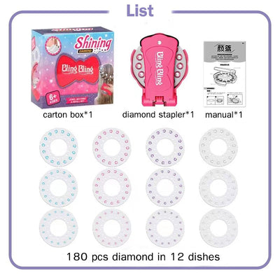 Máquina engrapadora para decoración de cabello con diamantes brillantes