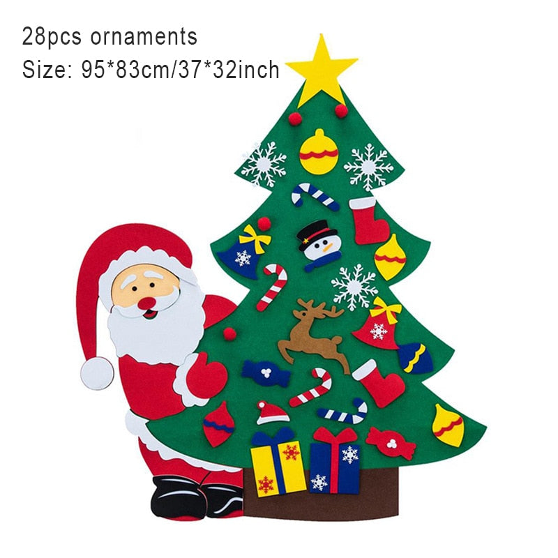 Árbol de Navidad de fieltro con 32 piezas