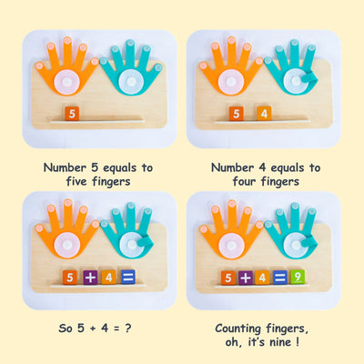 Fidtoy Montessori Math Learning Toy for Kids 3+ Counting Addition Subtraction Board with Number Blocks and Tracing Writing Practice