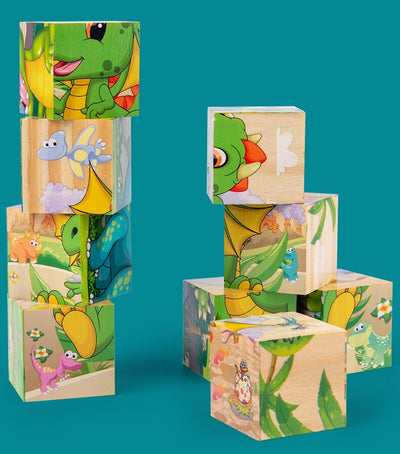Fidtoy Puzzle en bois d'animaux pour tout-petits – Jouet éducatif rotatif à 9 pièces pour les 3-6 ans, développement de la motricité fine et des compétences cognitives Montessori