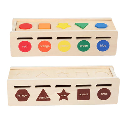 Juego de reconocimiento de color geométrico Fidtoy, juguete Montessori