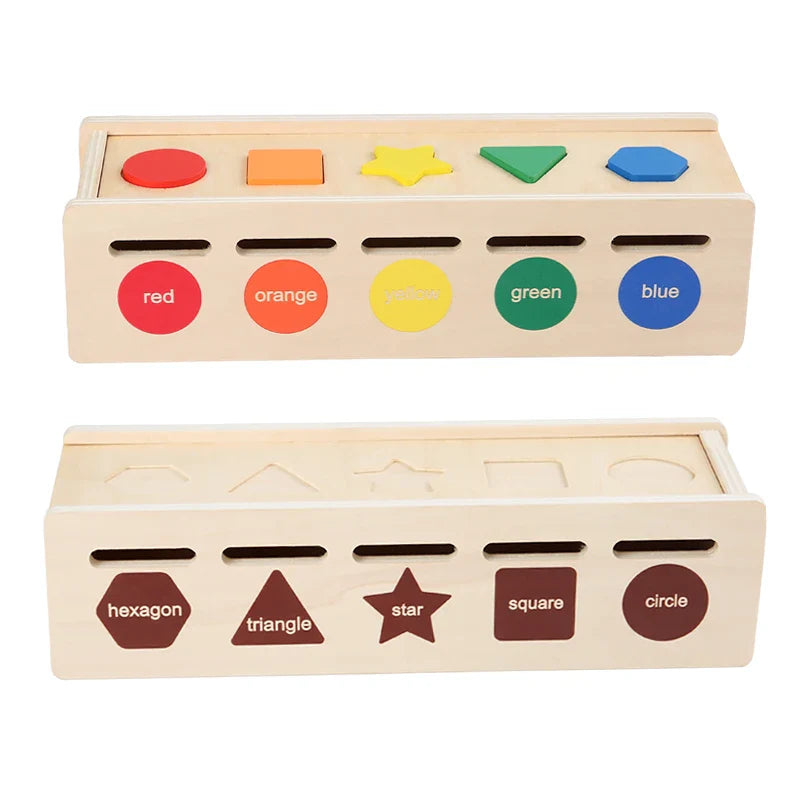 Juego de reconocimiento de color geométrico Fidtoy, juguete Montessori