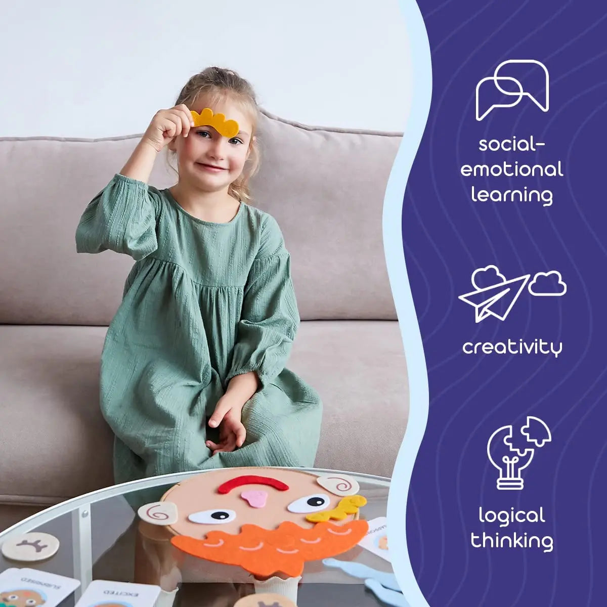 Fidtoy Facial Expression Game Montessori Emotion Learning Toy