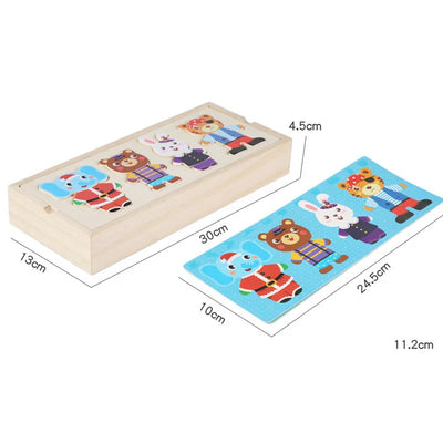 Fidtoy Montessori Wooden Animal Jigsaw Puzzle Toys for Toddlers – Educational & Fun Learning