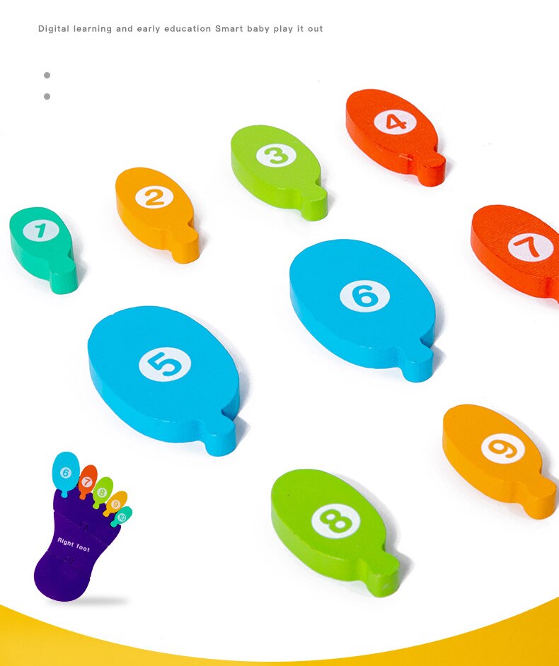 Rompecabezas Montessori 3D de Palmas y Plantas de los Pies de Madera