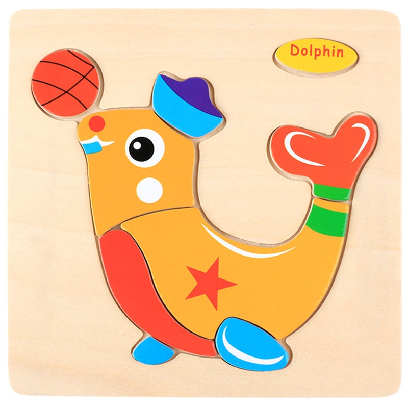Montessori Wooden Cartoon Puzzles Set#3