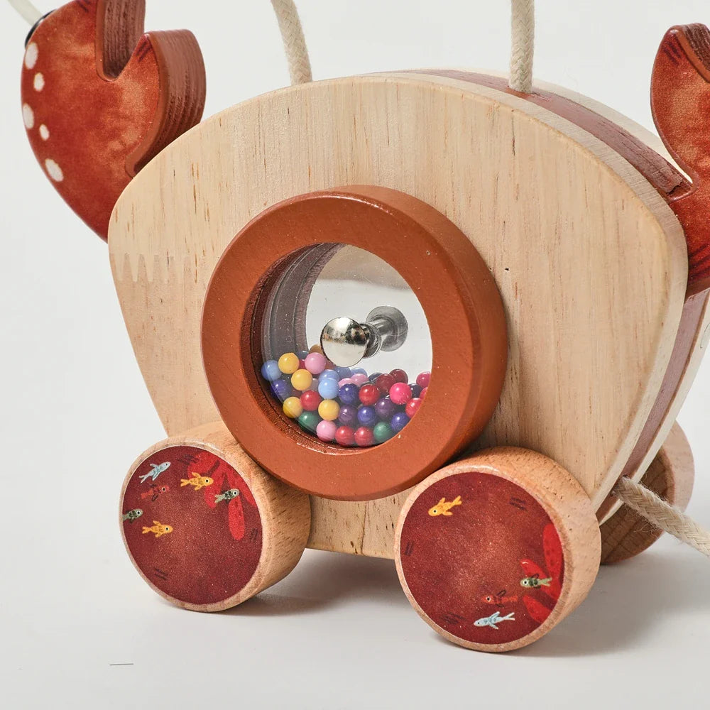 Jouet à tirer Crabe™ – Jouer & Apprendre – Crabe en bois