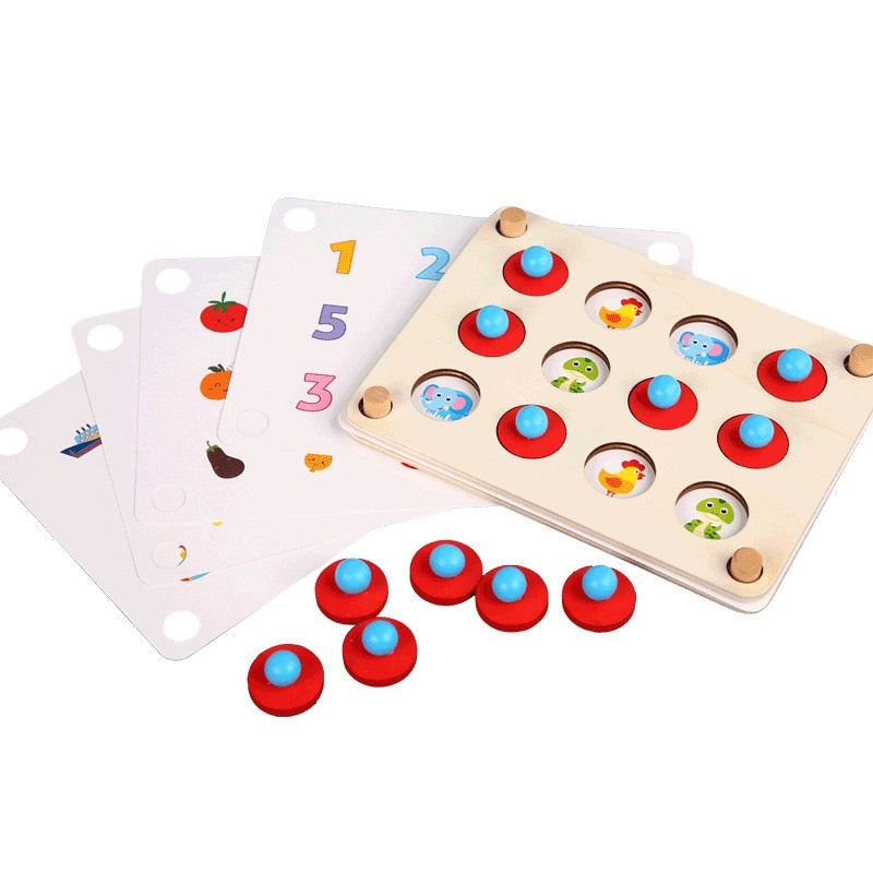 Wooden Match Fruit Animals Interactive Toy