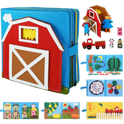 Montessori Wooden Busy Book for Toddlers – Dressing Skills Learning Toy