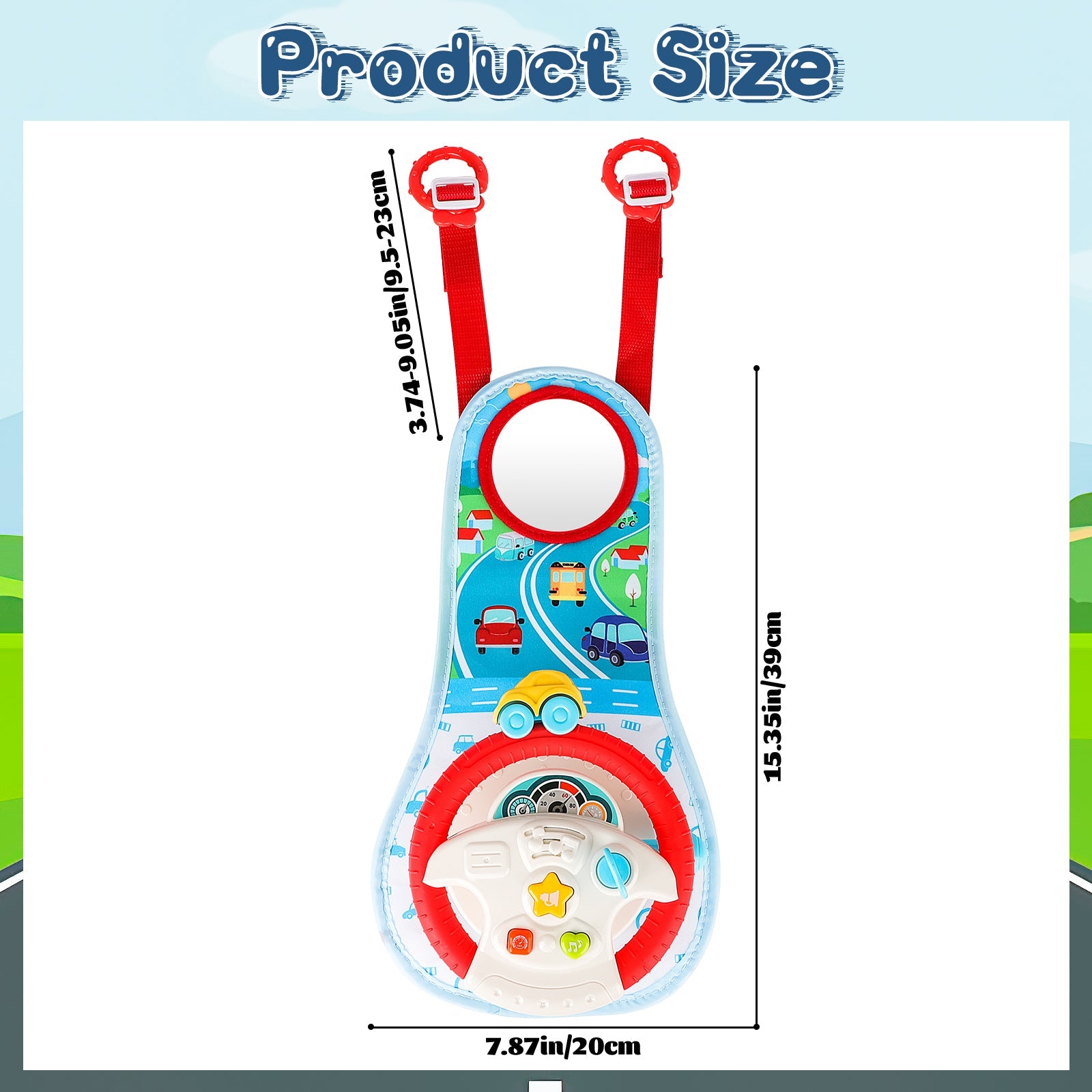 Volante de juguete de simulación para asiento trasero de coche con luz y música, juguetes educativos tempranos, regalos divertidos para niños