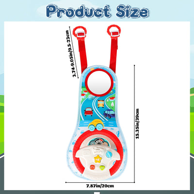 Volante de juguete de simulación para asiento trasero de coche con luz y música, juguetes educativos tempranos, regalos divertidos para niños