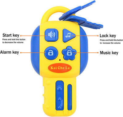 Volante para coche, asiento trasero, simulación de conducción, juguete con volante, luces y música, regalos educativos para niños - Amarillo