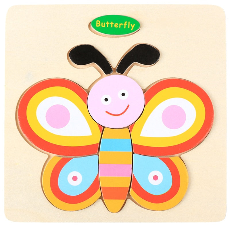 Montessori Wooden Cartoon Puzzles Set#2