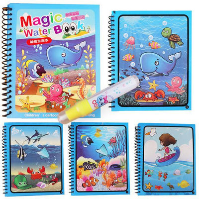 Fidtoy Aqua Doodle Water Coloring Book – Mess Free Reusable Drawing Book for Kids Travel & Quiet Play
