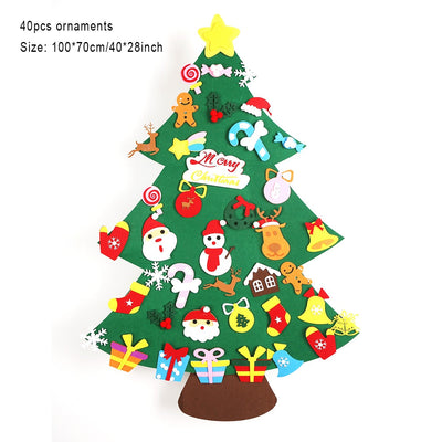 Fidtoy Felt Christmas Tree Set for Kids – DIY Holiday Ornaments, Interactive Toddler Gift