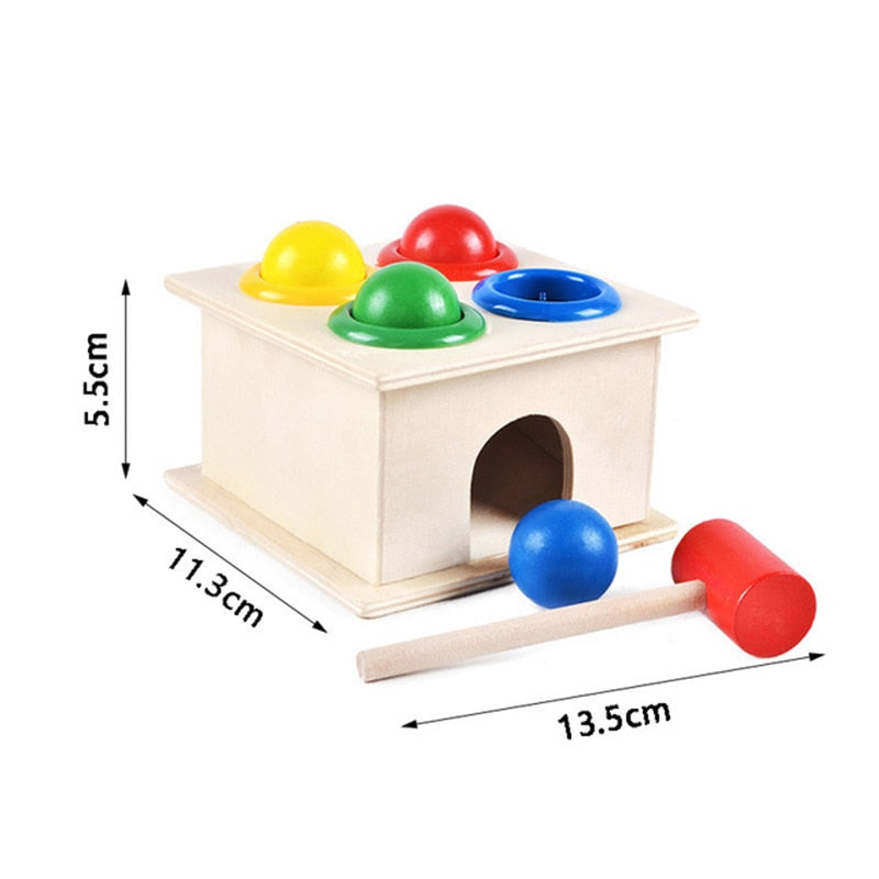 Juguete de Bolas con Martillo de Madera para Niños