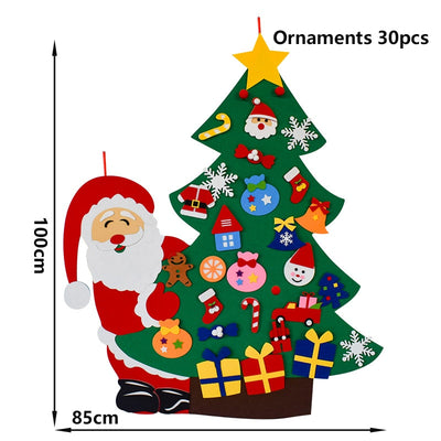 Fidtoy Felt Christmas Tree Set for Kids – DIY Holiday Ornaments, Interactive Toddler Gift