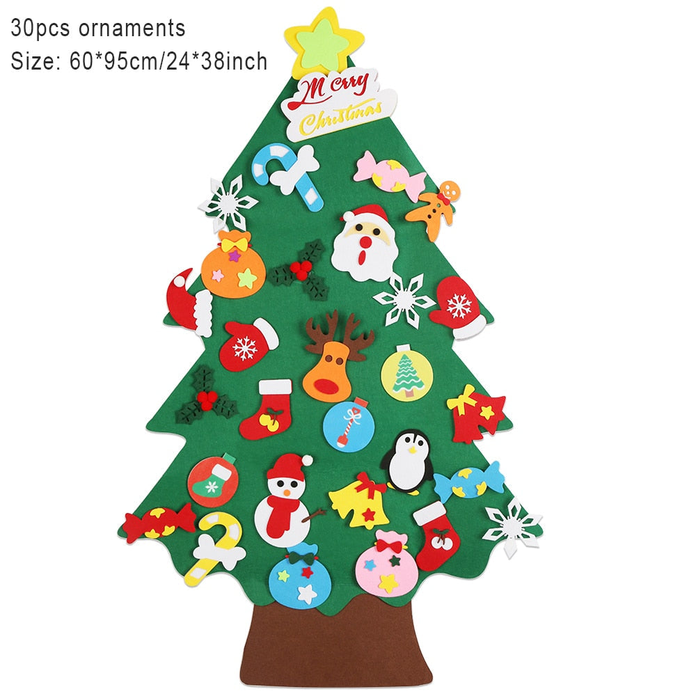 Fidtoy Felt Christmas Tree Set for Kids – DIY Holiday Ornaments, Interactive Toddler Gift