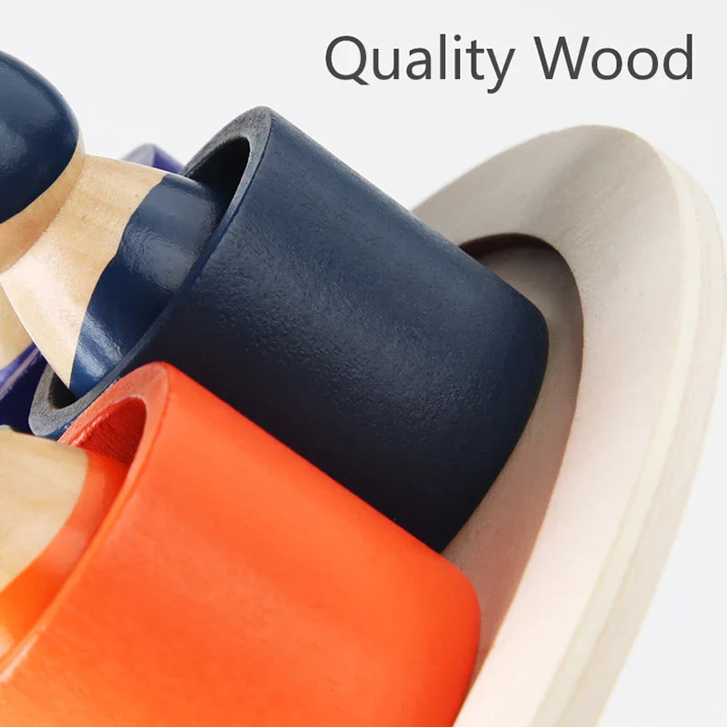 Fidtoy Rainbow Figure Color Sorting Toy Wooden Puzzle for Kids