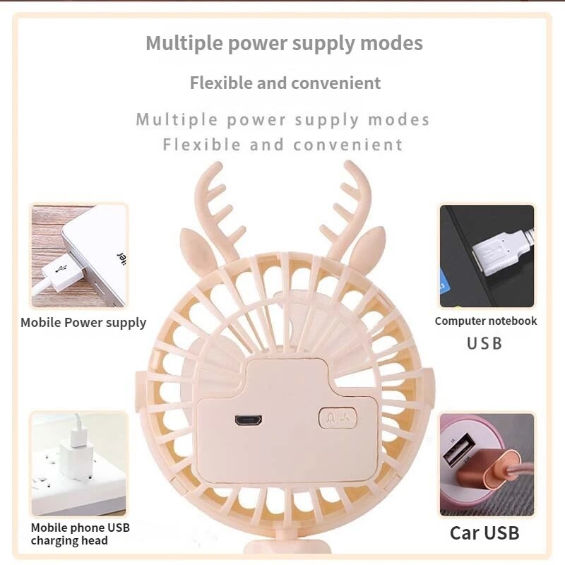 Fidtoy Portable Stroller Fan Clip On Baby Cooling Fan USB Rechargeable