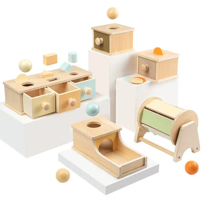 Juguete de bloques de construcción de madera coloridos Fidtoy para niños pequeños