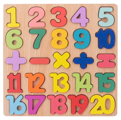 Fidtoy 3D Wooden Puzzle for Kids – Alphabet, Numbers & Shapes Learning Toy for Preschoolers 3-6 Years