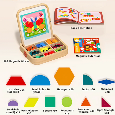 Fidtoy Puzle Magnético Tangram Bloques Juguete Educativo para Niños
