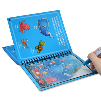 Fidtoy Aqua Doodle Water Coloring Book – Mess Free Reusable Drawing Book for Kids Travel & Quiet Play