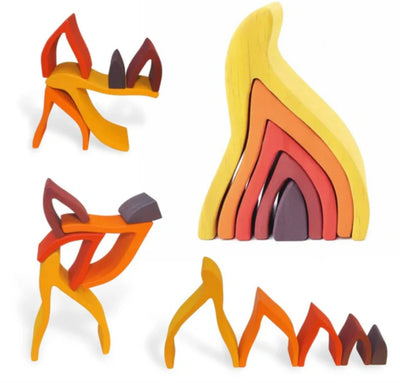 Fidtoy Fire Rainbow Toys Wooden Stacking Toy