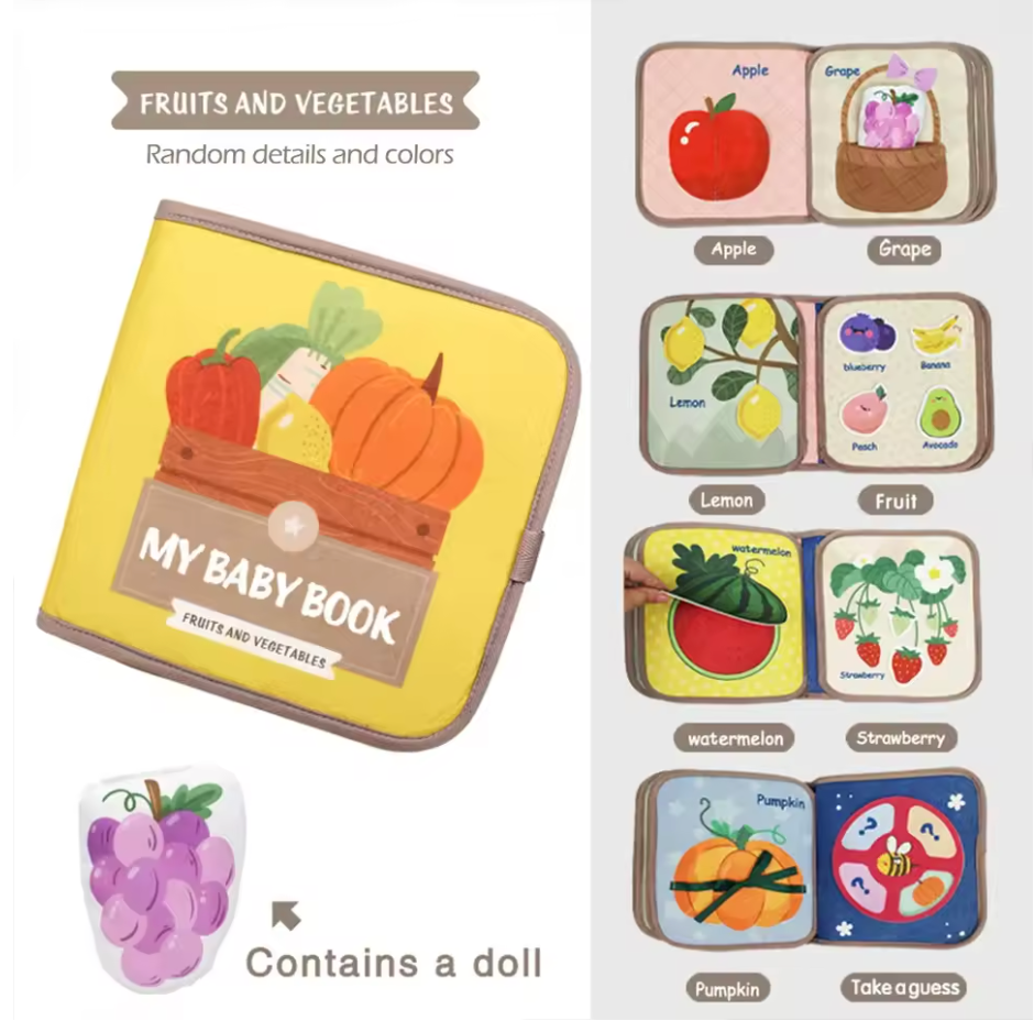 Fidtoy Stick & Learn Busy Book – Montessori Interactive Activity Toy for Toddlers 1-4