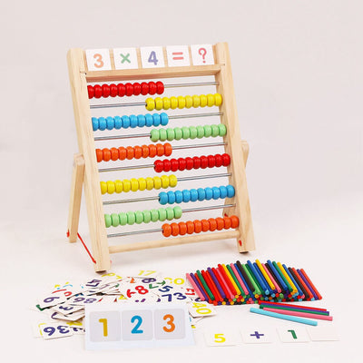 Fidtoy Montessori Tableau en bois pour apprendre à compter et à reconnaître les chiffres, jouet mathématique pour enfants de 3 à 10 ans